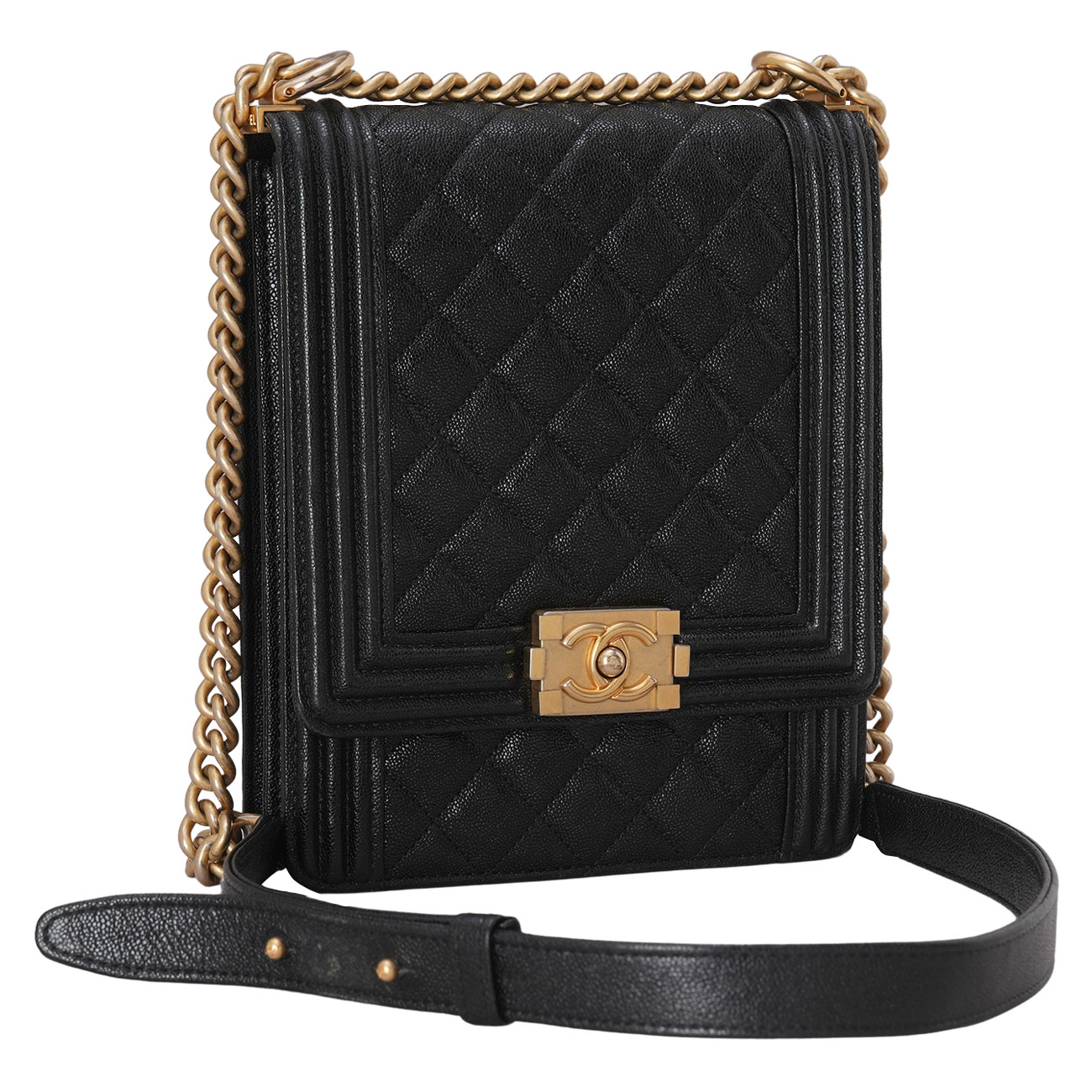 CHANEL(USED)샤넬 AS0130 캐비어 보이 플랩백