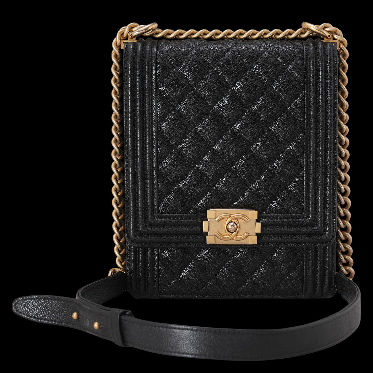 CHANEL(USED)샤넬 AS0130 캐비어 보이 플랩백