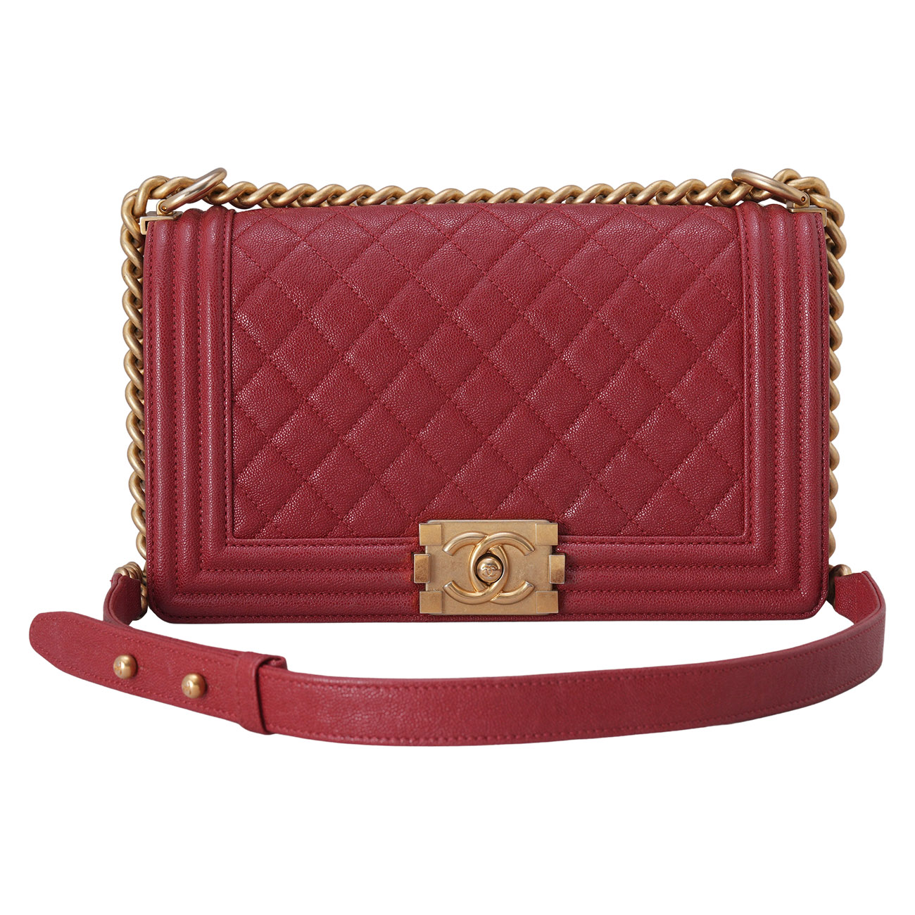 CHANEL(USED)샤넬 캐비어 보이백 미듐