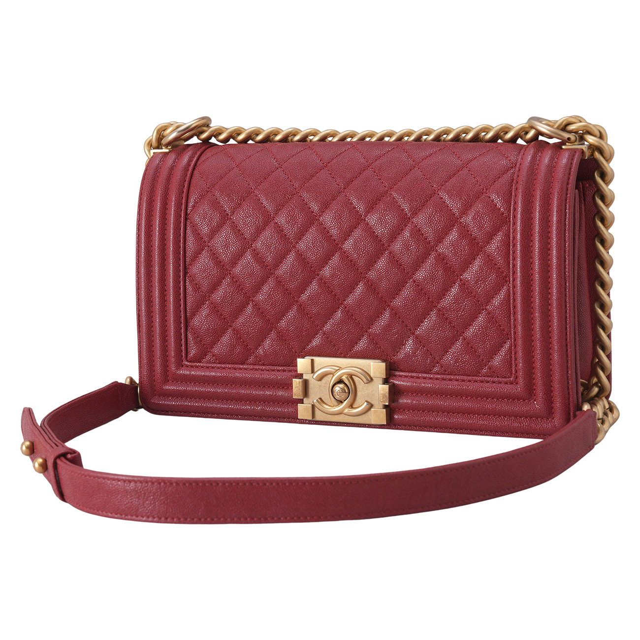 CHANEL(USED)샤넬 캐비어 보이백 미듐