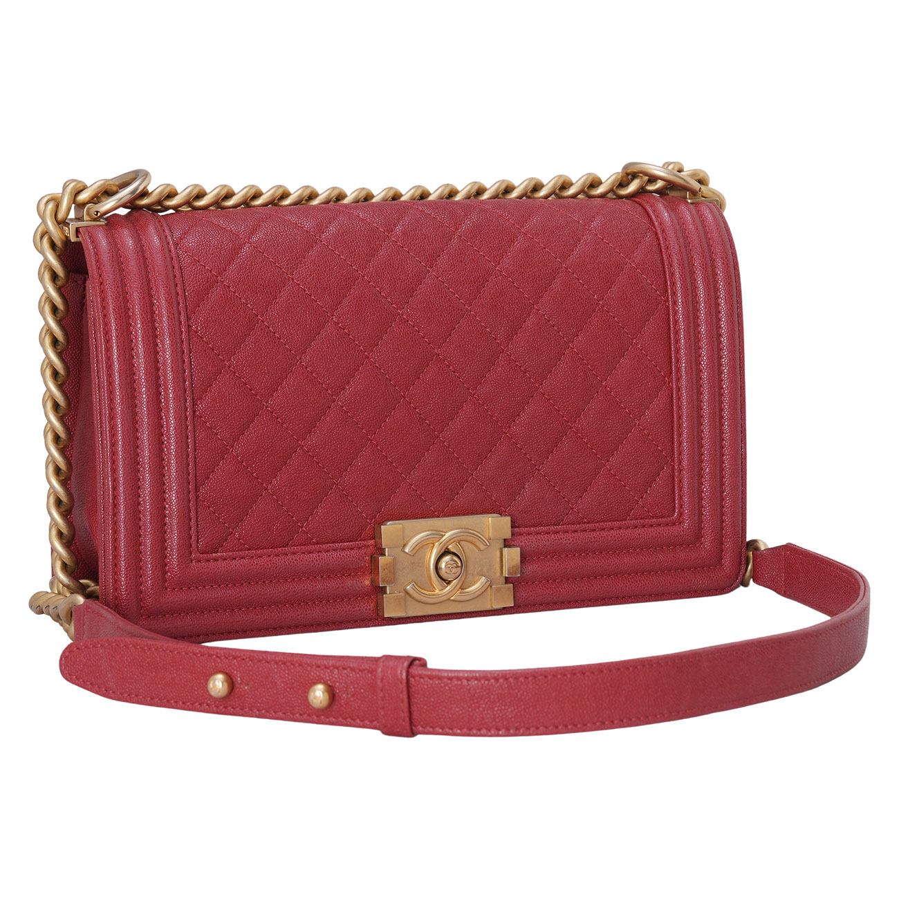 CHANEL(USED)샤넬 캐비어 보이백 미듐