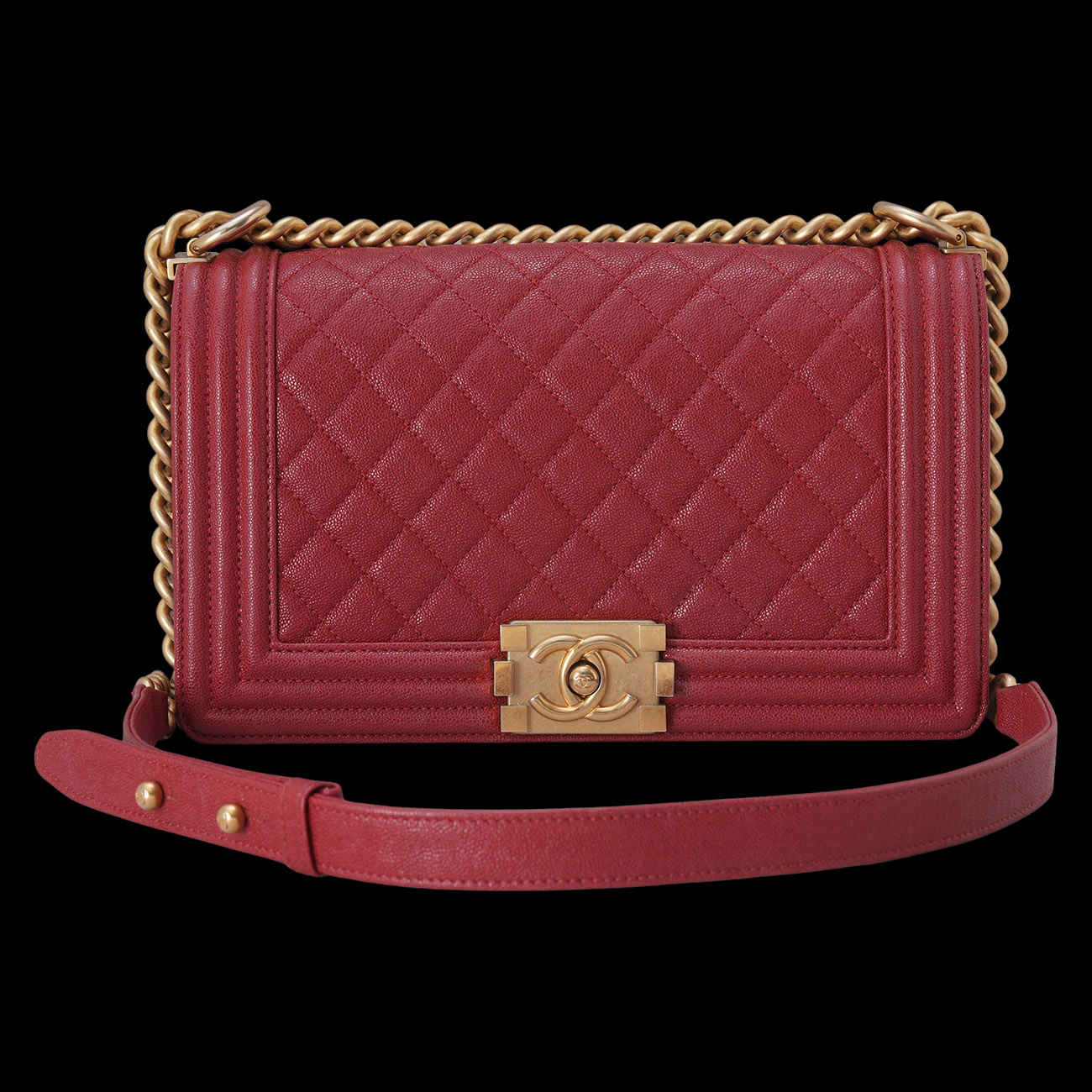 CHANEL(USED)샤넬 캐비어 보이백 미듐