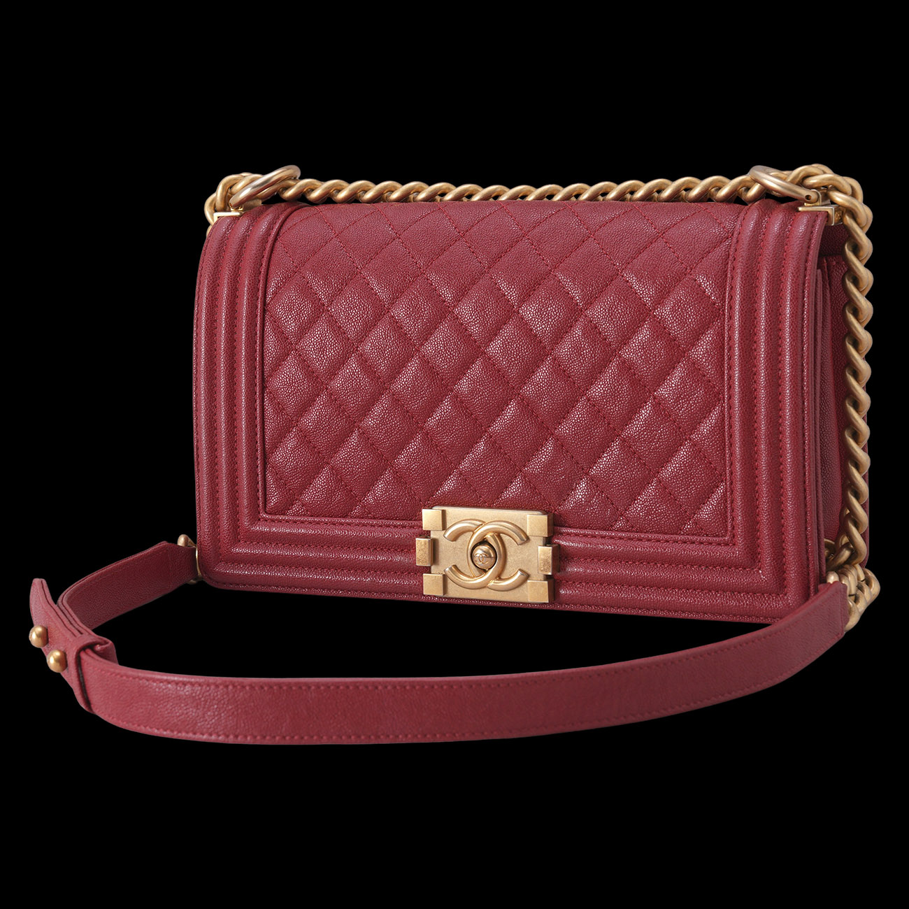 CHANEL(USED)샤넬 캐비어 보이백 미듐