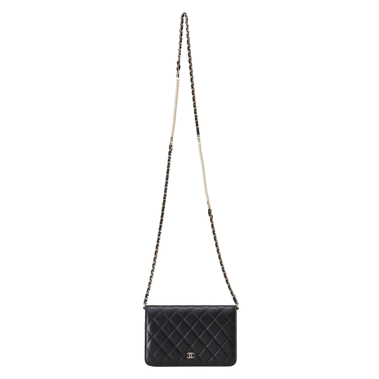 CHANEL(USED)샤넬 시즌 램스킨 진주체인 WOC
