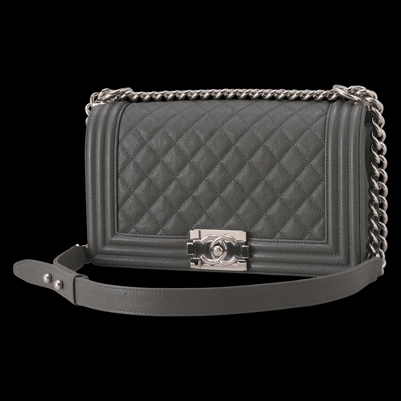 CHANEL(USED)샤넬 캐비어 보이백 미듐