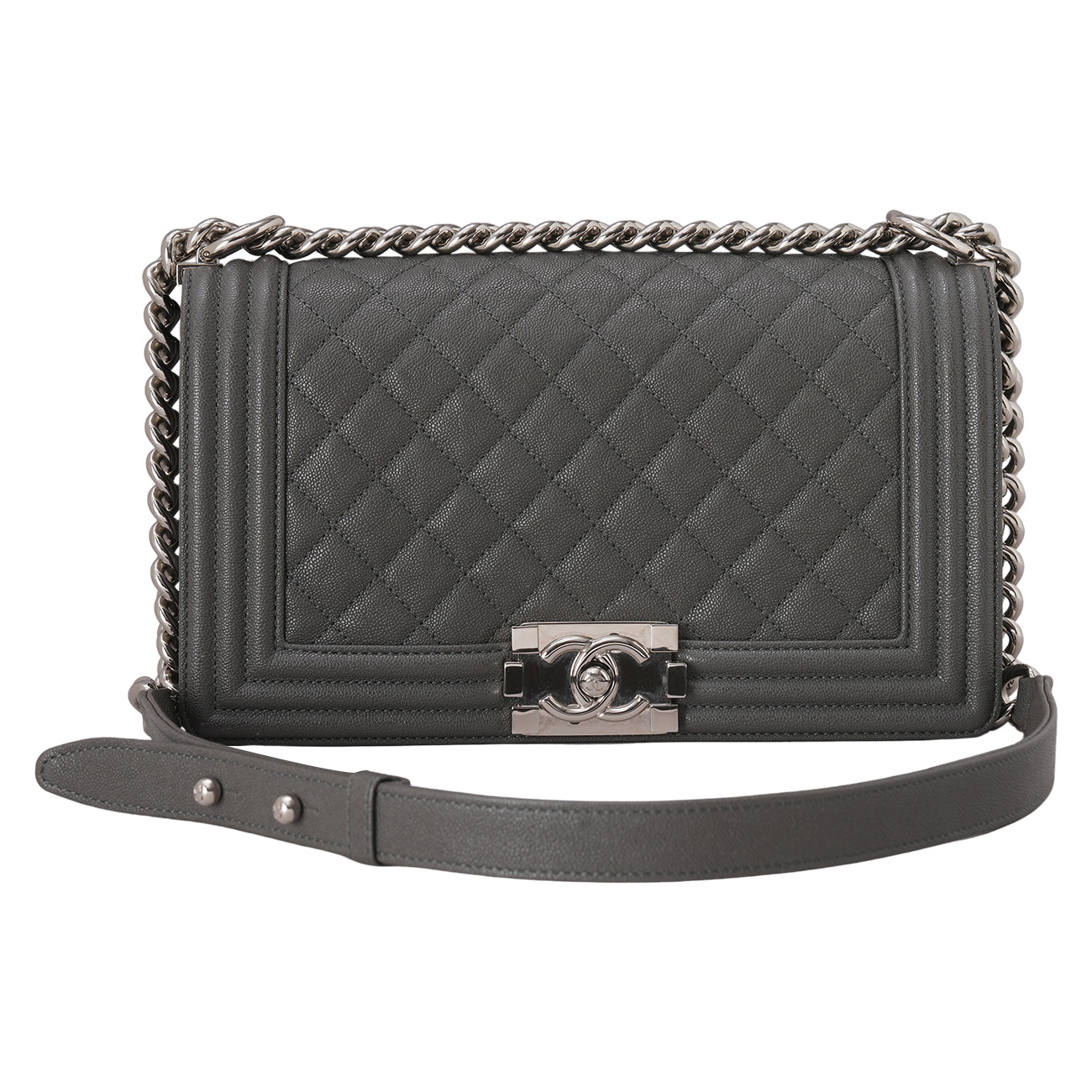 CHANEL(USED)샤넬 캐비어 보이백 미듐