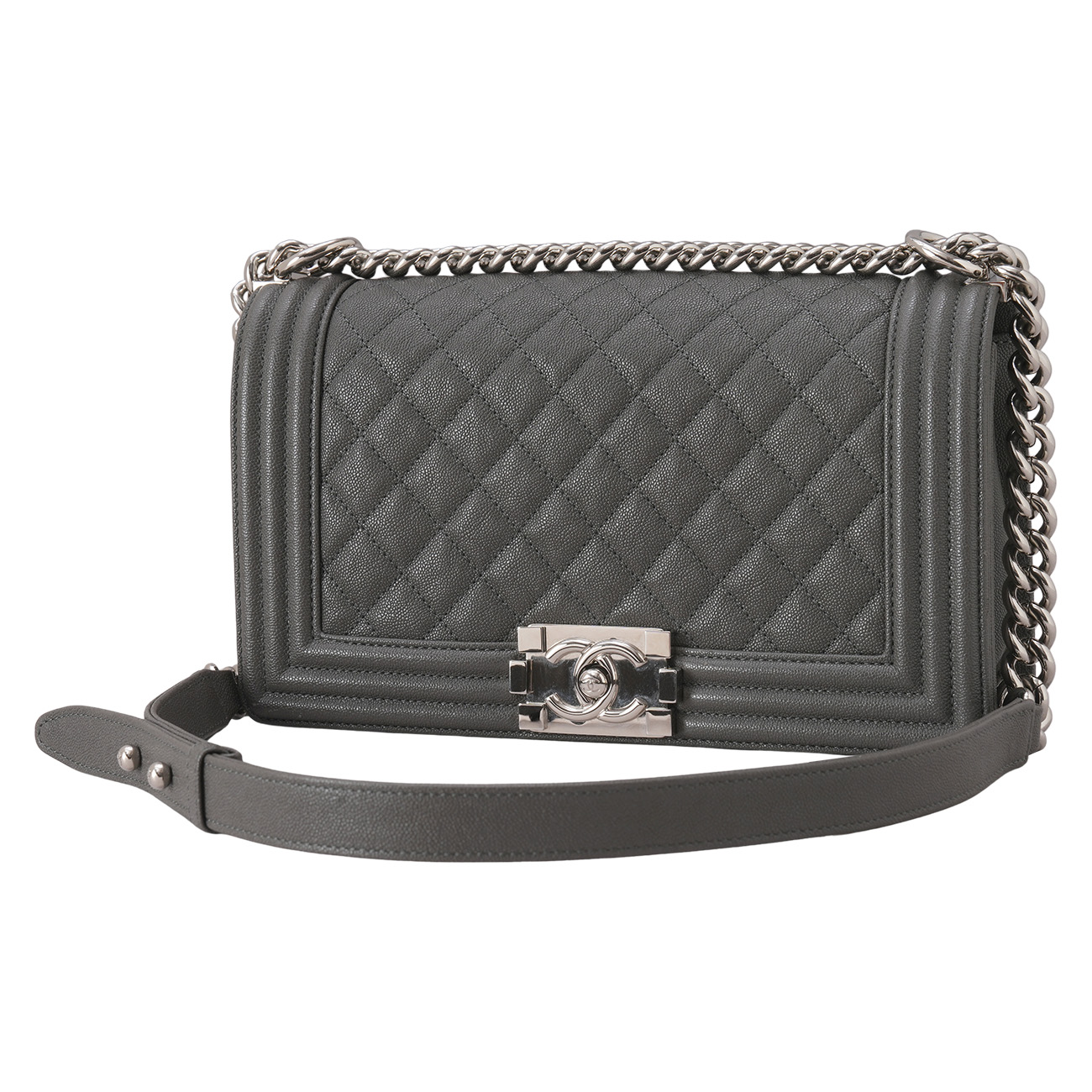 CHANEL(USED)샤넬 캐비어 보이백 미듐