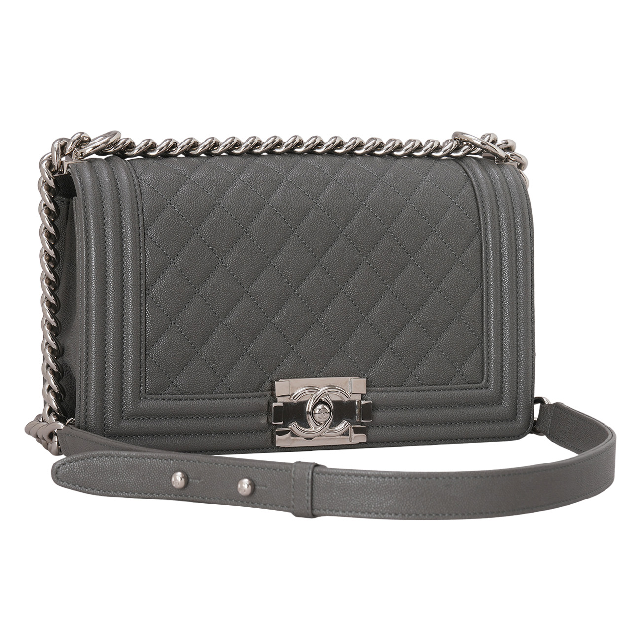 CHANEL(USED)샤넬 캐비어 보이백 미듐
