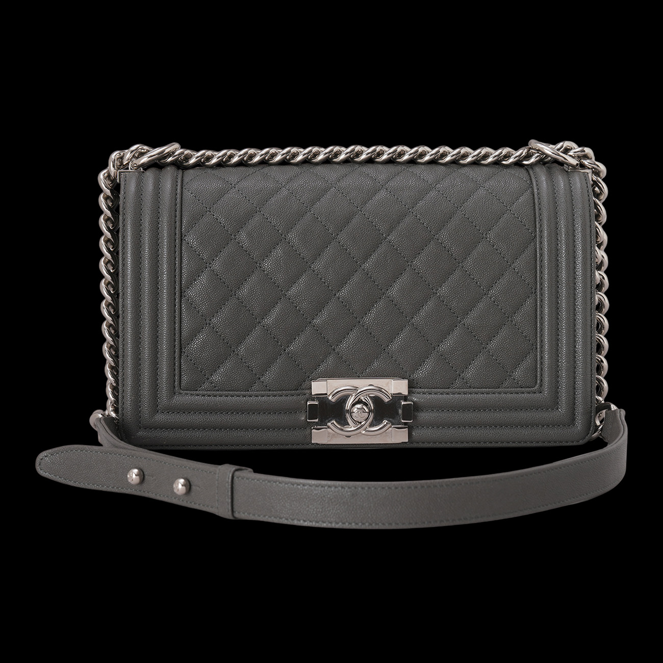 CHANEL(USED)샤넬 캐비어 보이백 미듐