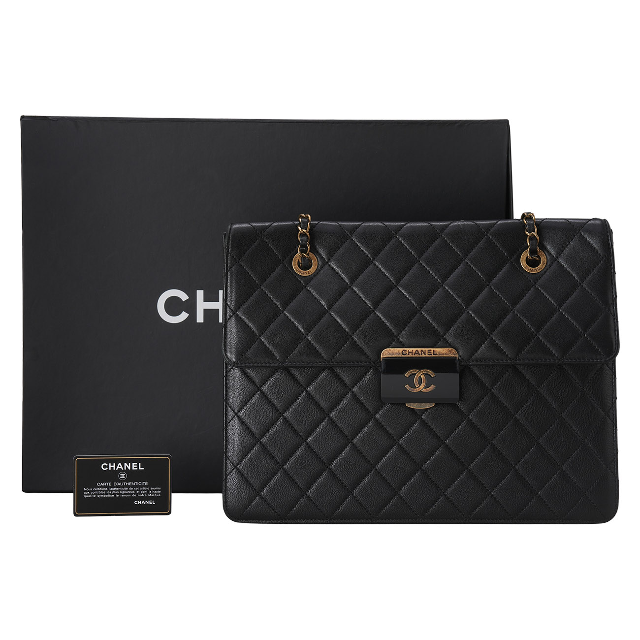 CHANEL(USED)샤넬 A93228 램스킨 뷰티락 체인 쇼퍼백