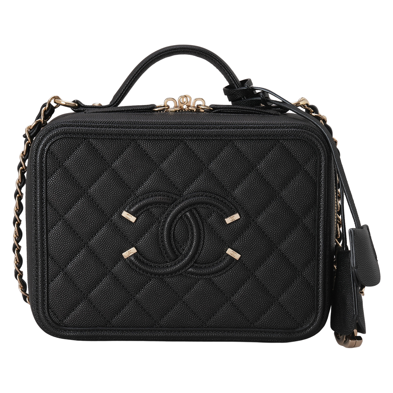 CHANEL(USED)샤넬 캐비어 필리그리 코스메틱 케이스