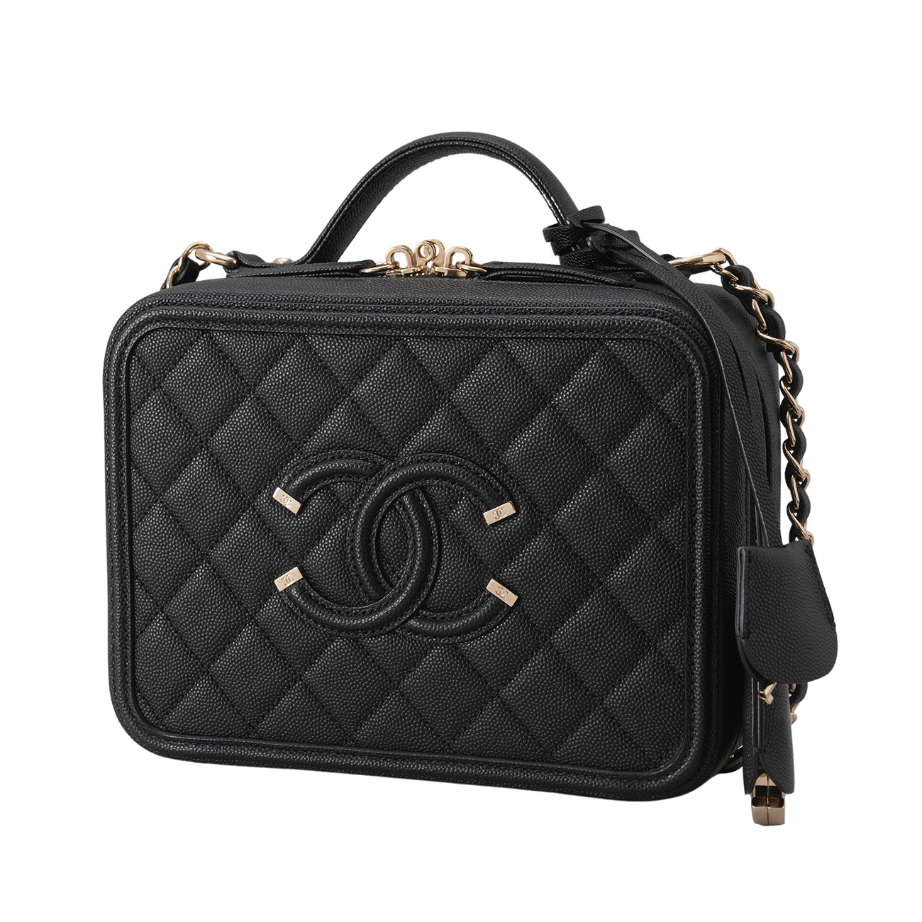 CHANEL(USED)샤넬 캐비어 필리그리 코스메틱 케이스