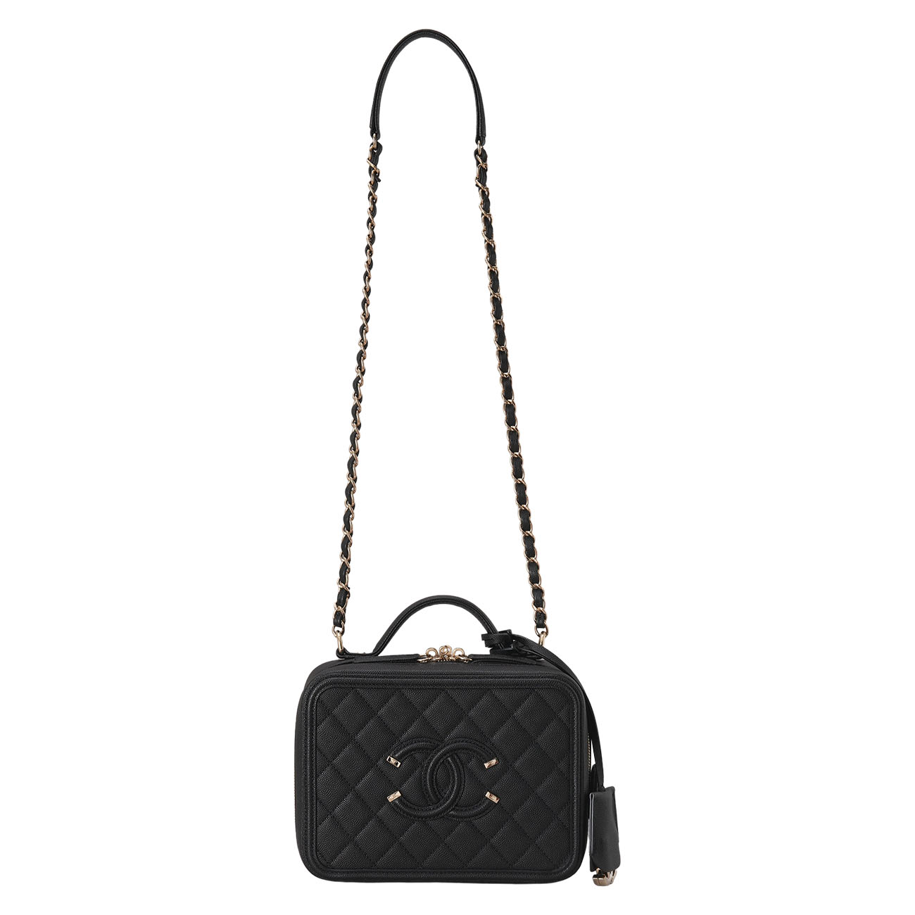 CHANEL(USED)샤넬 캐비어 필리그리 코스메틱 케이스