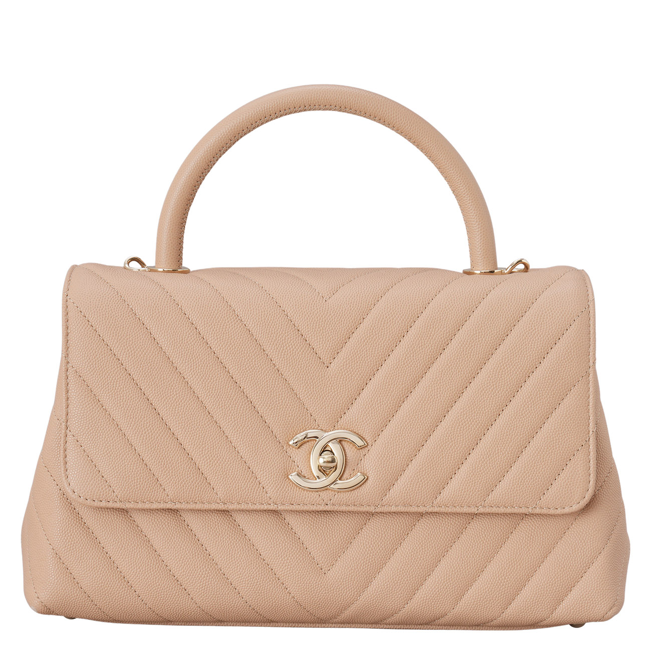 CHANEL(USED)샤넬 캐비어 쉐브론 코코핸들 28