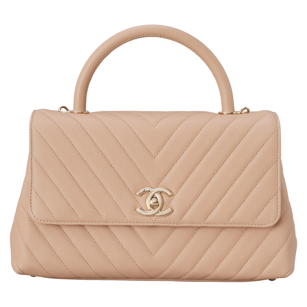CHANEL(USED)샤넬 캐비어 쉐브론 코코핸들 28