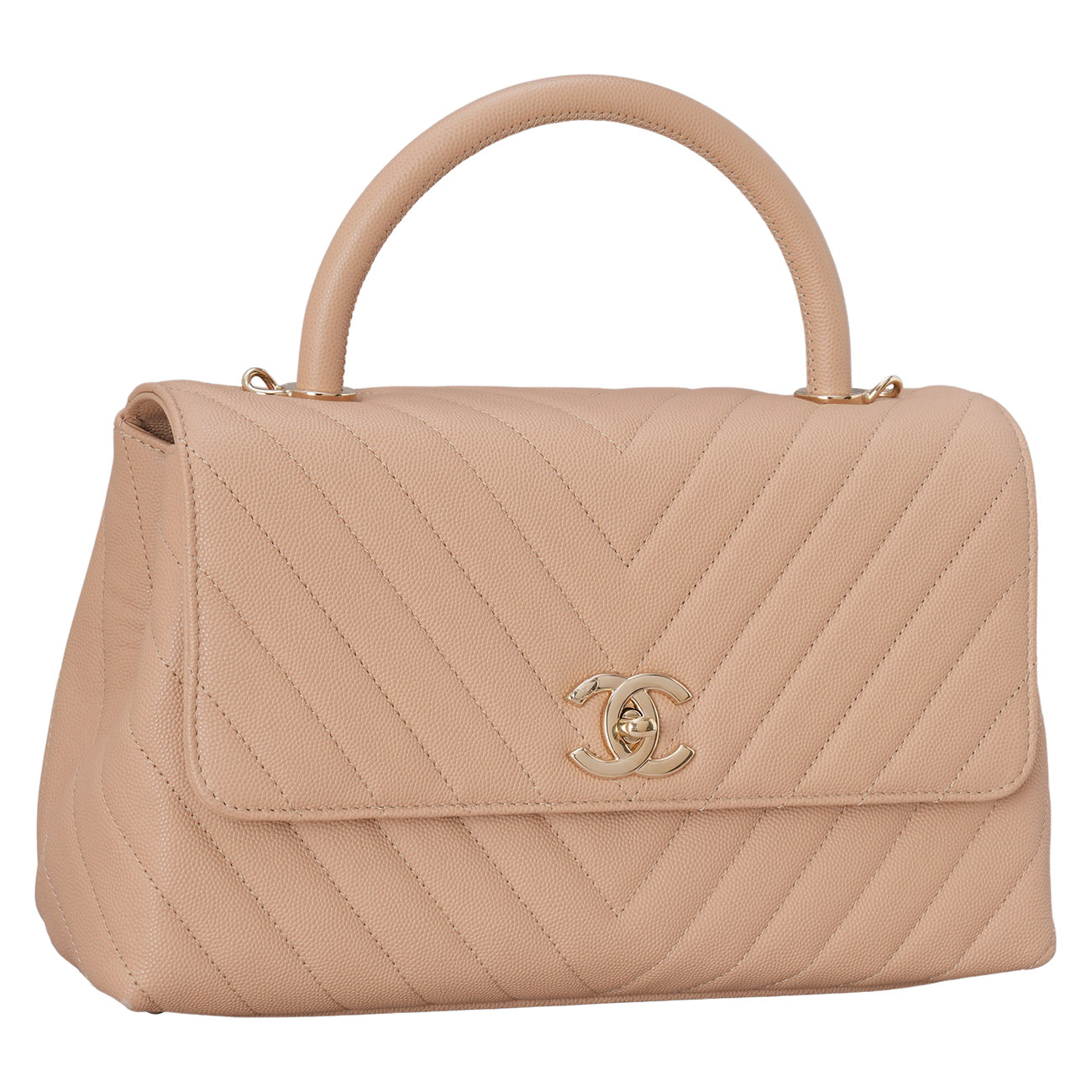 CHANEL(USED)샤넬 캐비어 쉐브론 코코핸들 28