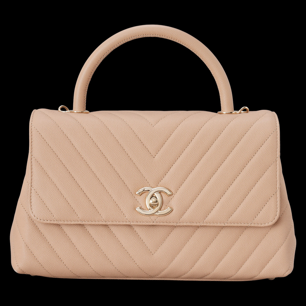 CHANEL(USED)샤넬 캐비어 쉐브론 코코핸들 28