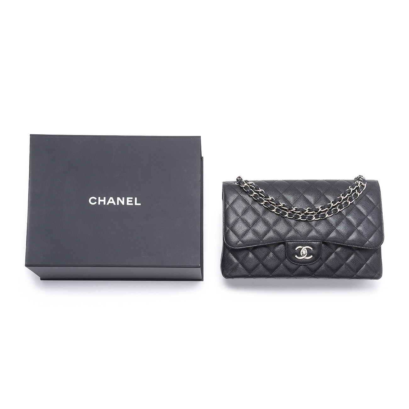 CHANEL(USED)샤넬 클래식 라지 플랩백 블랙 은장