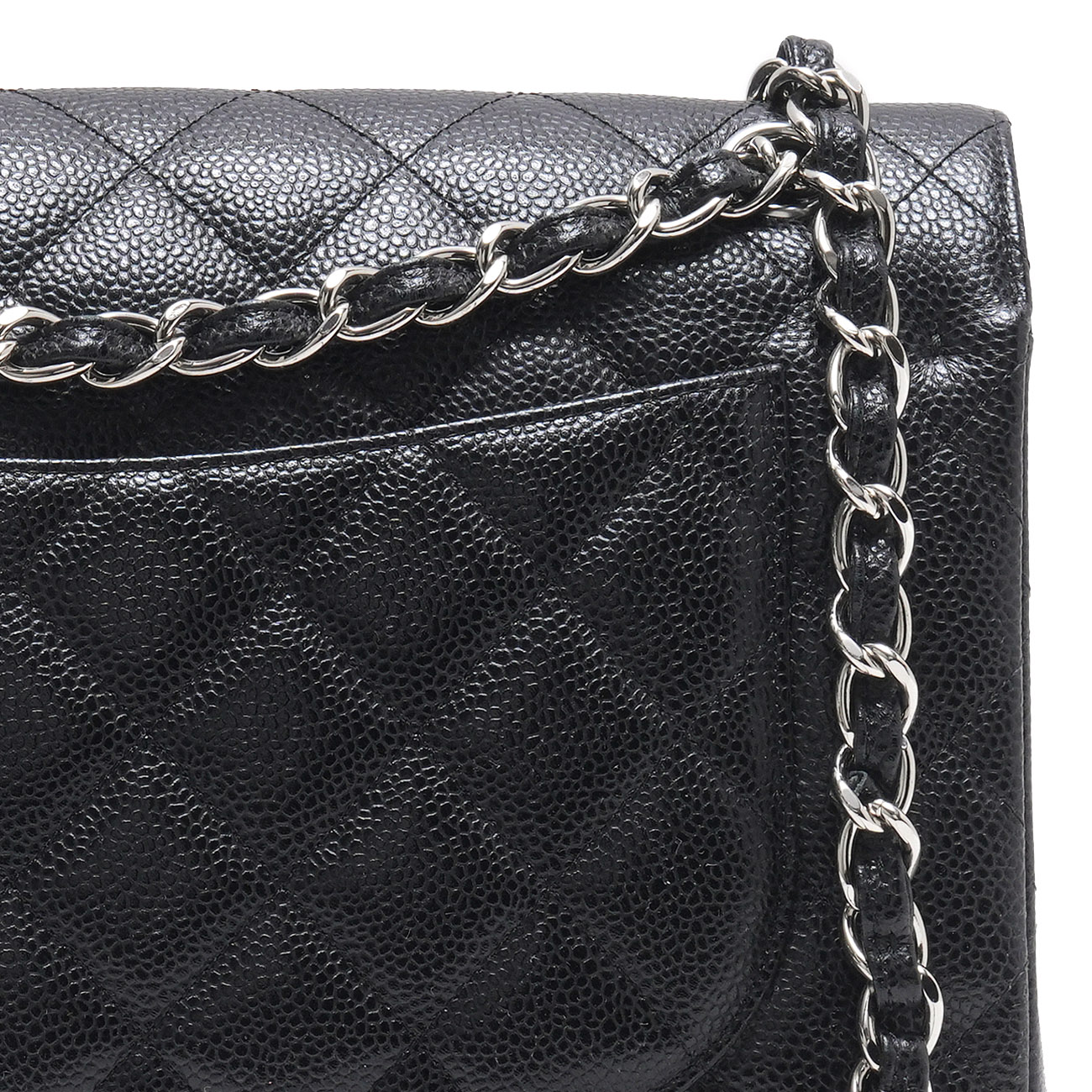 CHANEL(USED)샤넬 클래식 라지 플랩백 블랙 은장