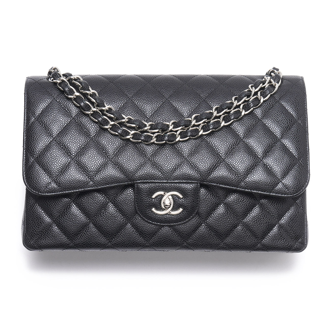 CHANEL(USED)샤넬 클래식 라지 플랩백 블랙 은장