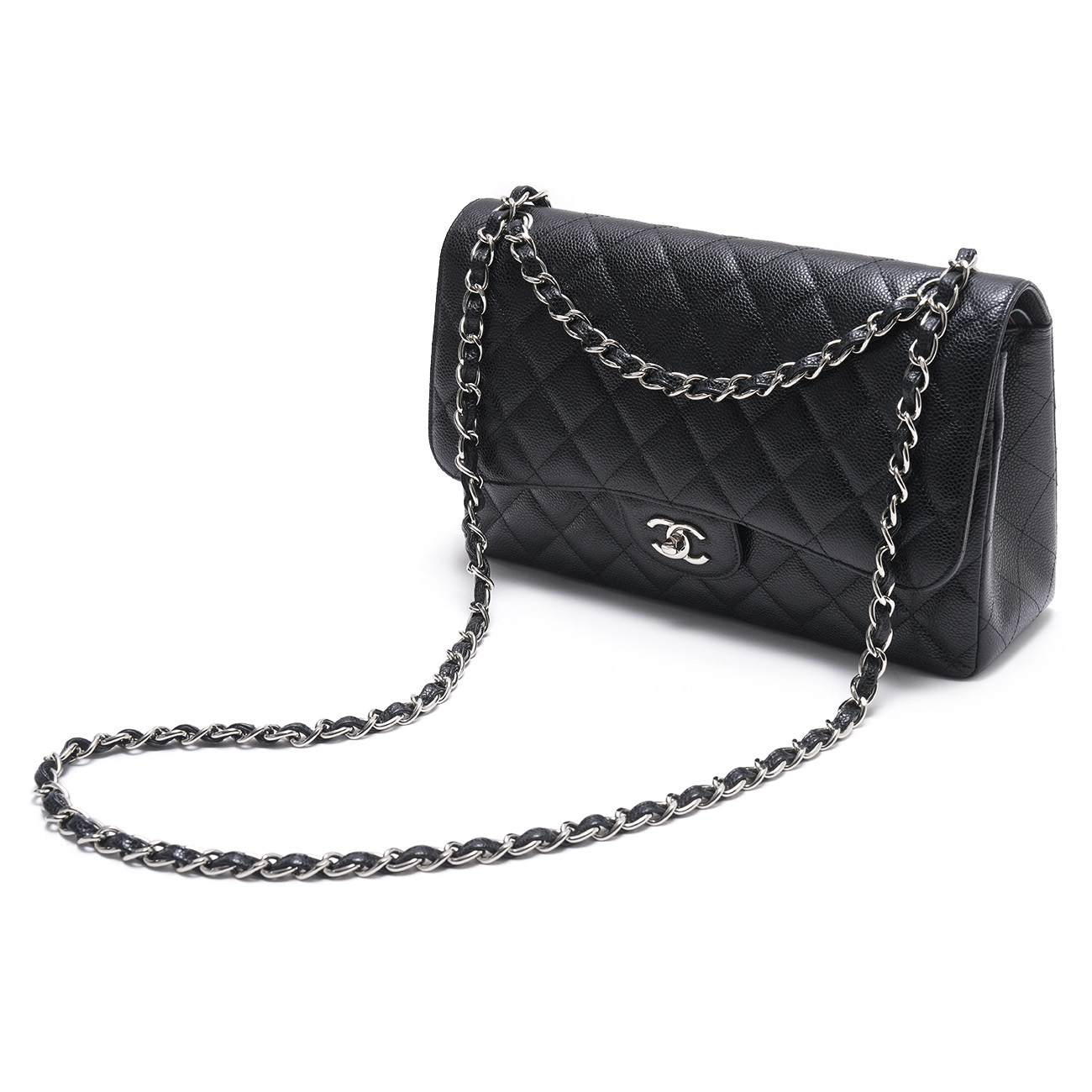 CHANEL(USED)샤넬 클래식 라지 플랩백 블랙 은장