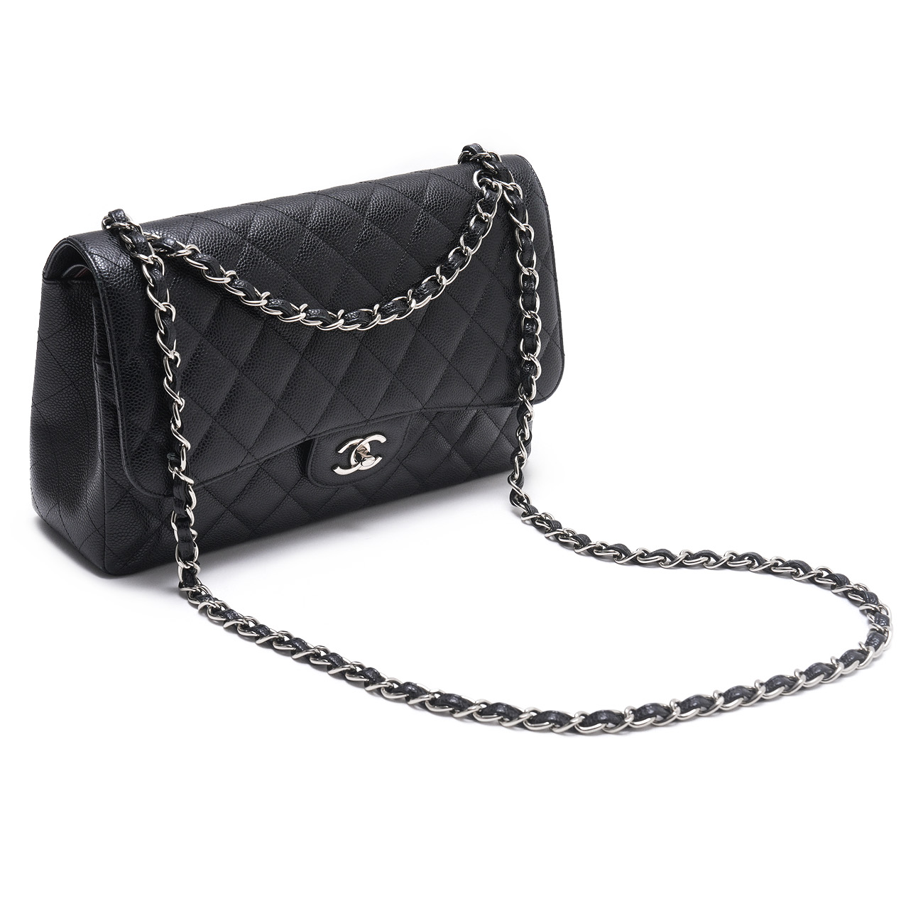 CHANEL(USED)샤넬 클래식 라지 플랩백 블랙 은장