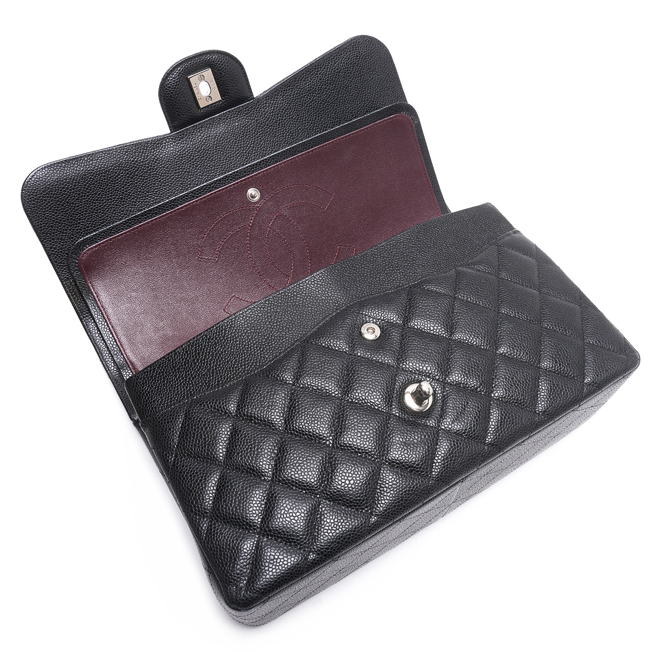 CHANEL(USED)샤넬 클래식 라지 플랩백 블랙 은장