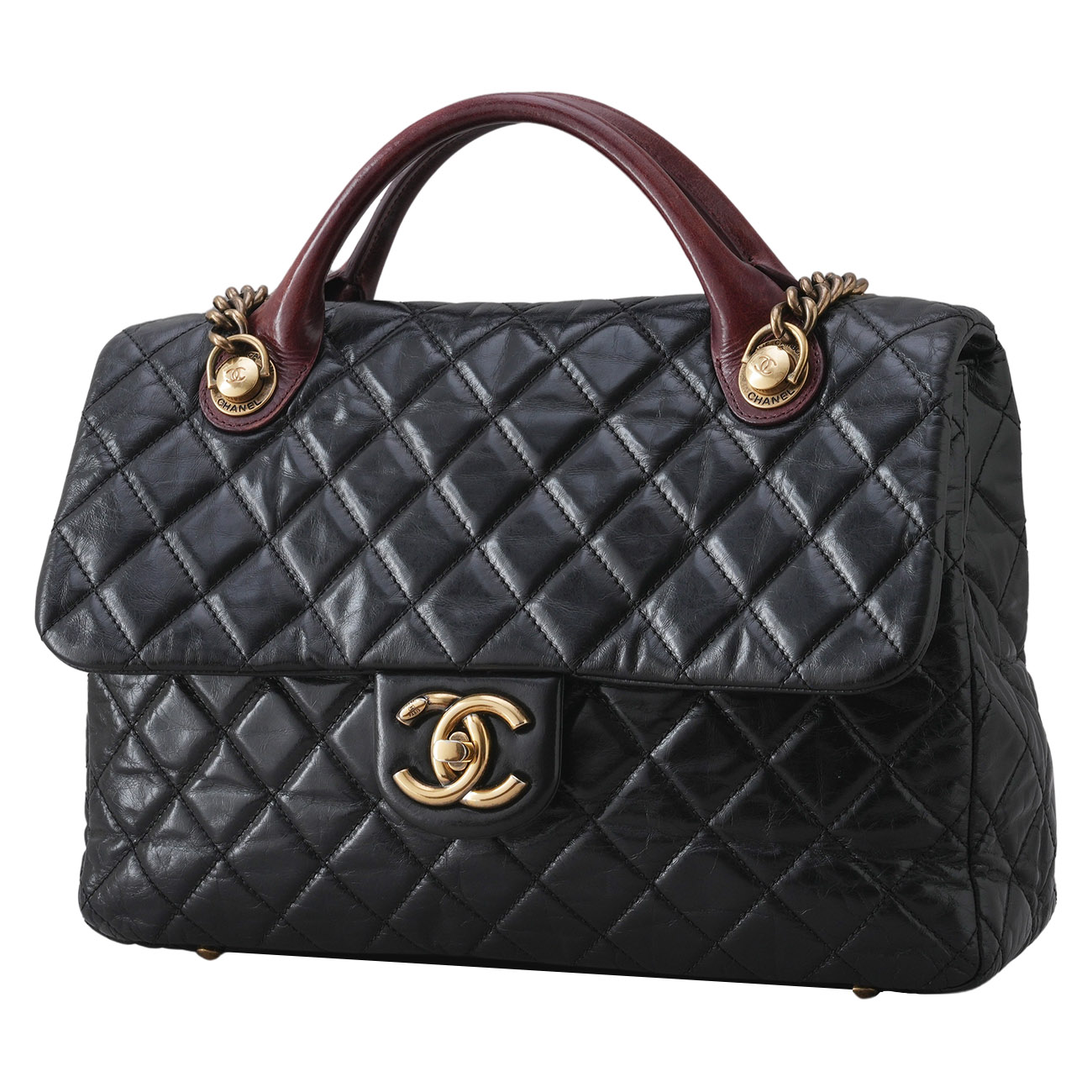 CHANEL(USED)샤넬 시즌 CC로고 스퀘어 토트 겸 숄더백