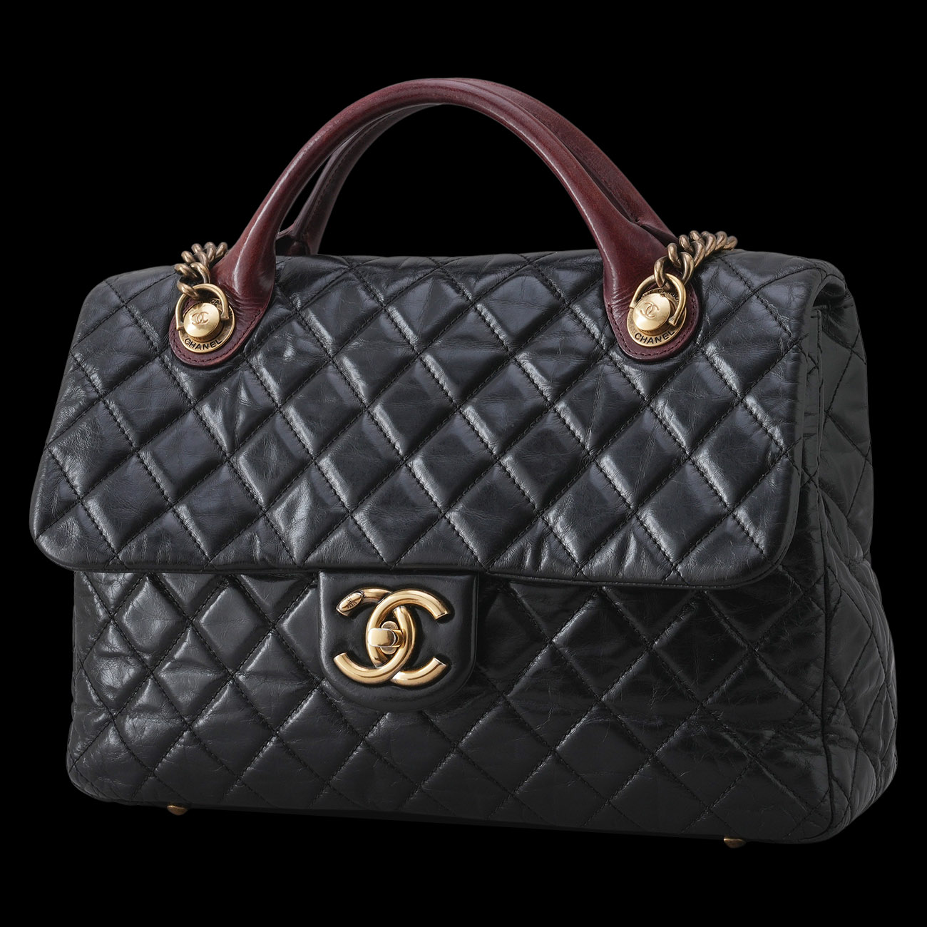 CHANEL(USED)샤넬 시즌 CC로고 스퀘어 토트 겸 숄더백