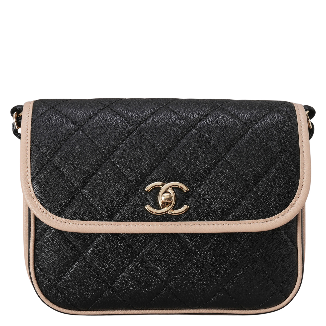 CHANEL(USED)샤넬 AS2447 캐비어 CC로고 메신저 백