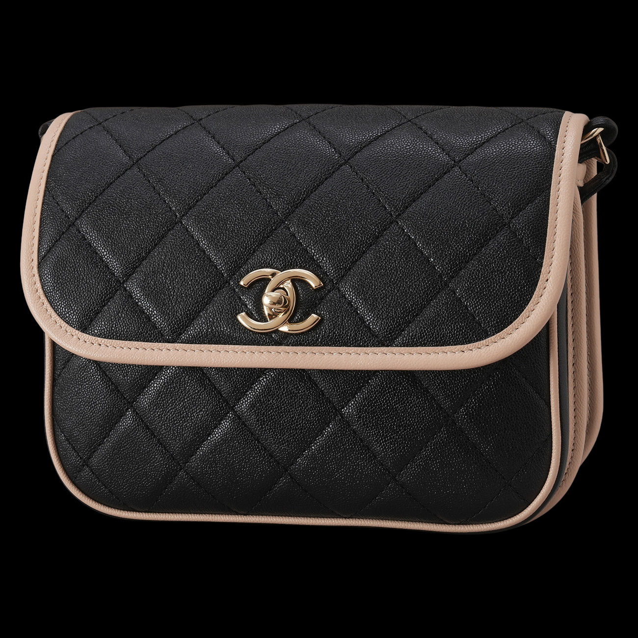 CHANEL(USED)샤넬 AS2447 캐비어 CC로고 메신저 백