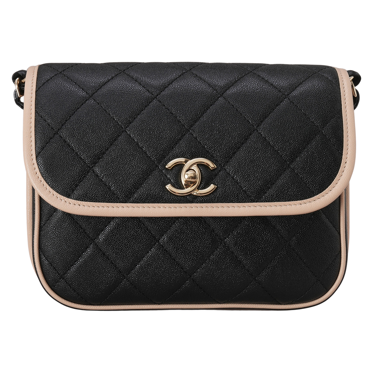 CHANEL(USED)샤넬 AS2447 캐비어 CC로고 메신저 백