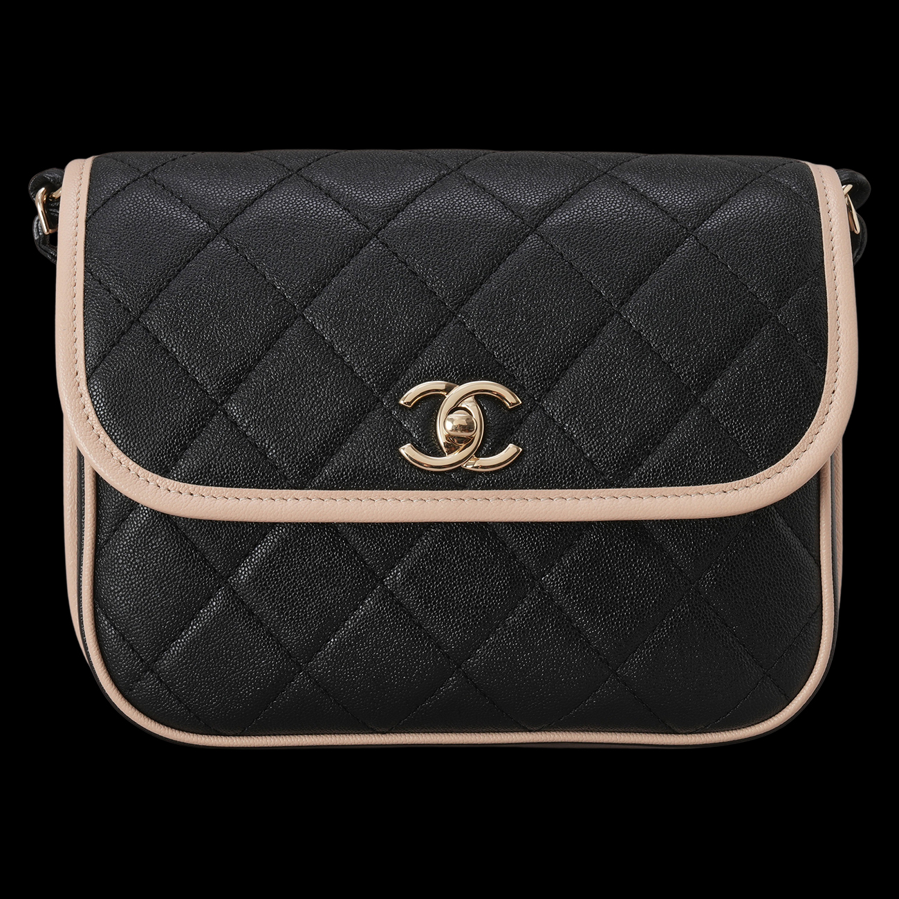 CHANEL(USED)샤넬 AS2447 캐비어 CC로고 메신저 백