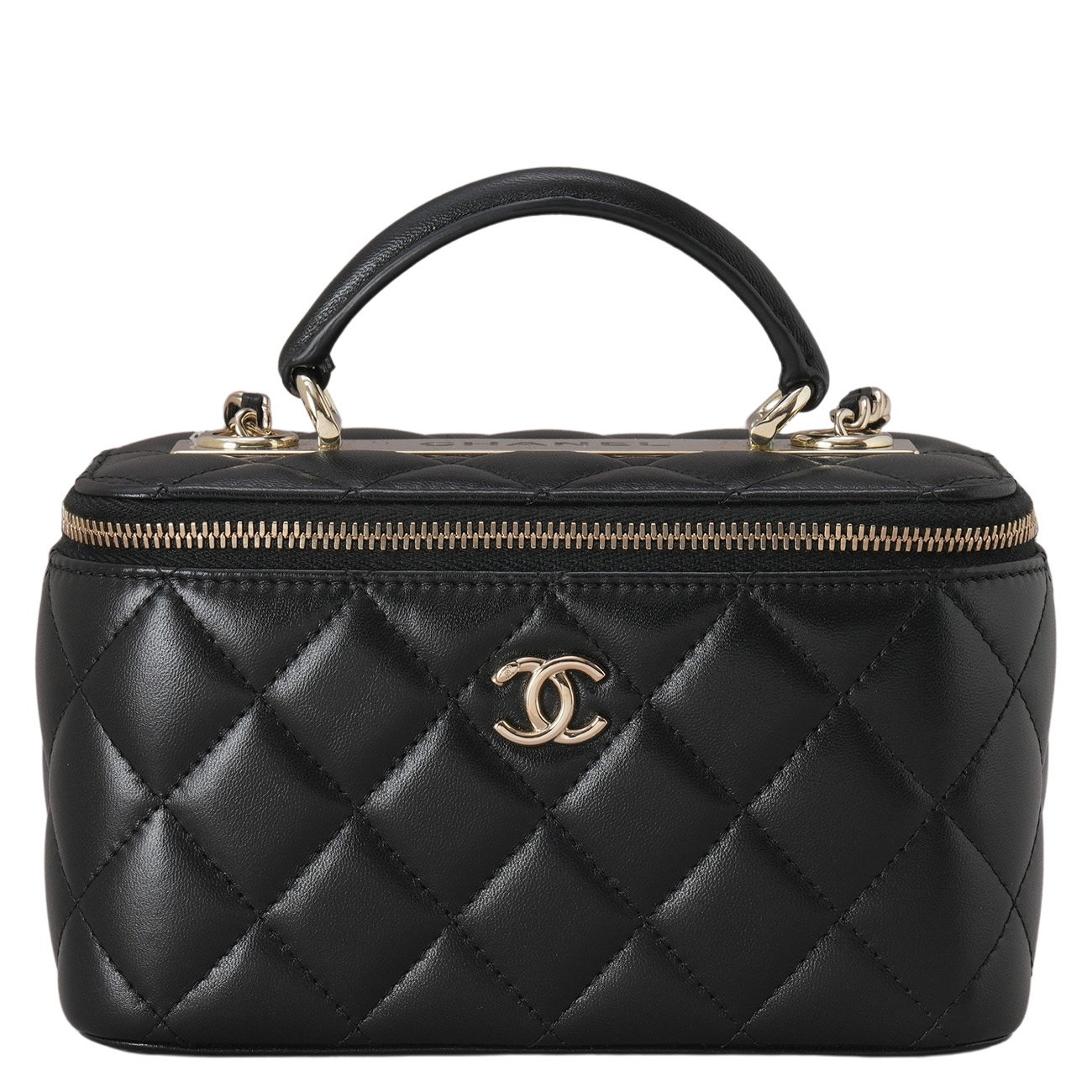 CHANEL(USED)샤넬 AP1472 램스킨 베니티 탑핸들 크로스백