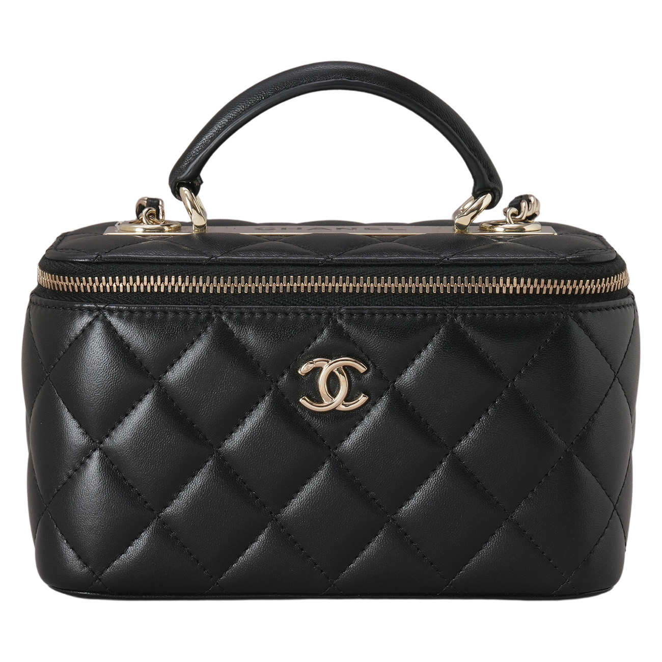 CHANEL(USED)샤넬 AP1472 램스킨 베니티 탑핸들 크로스백