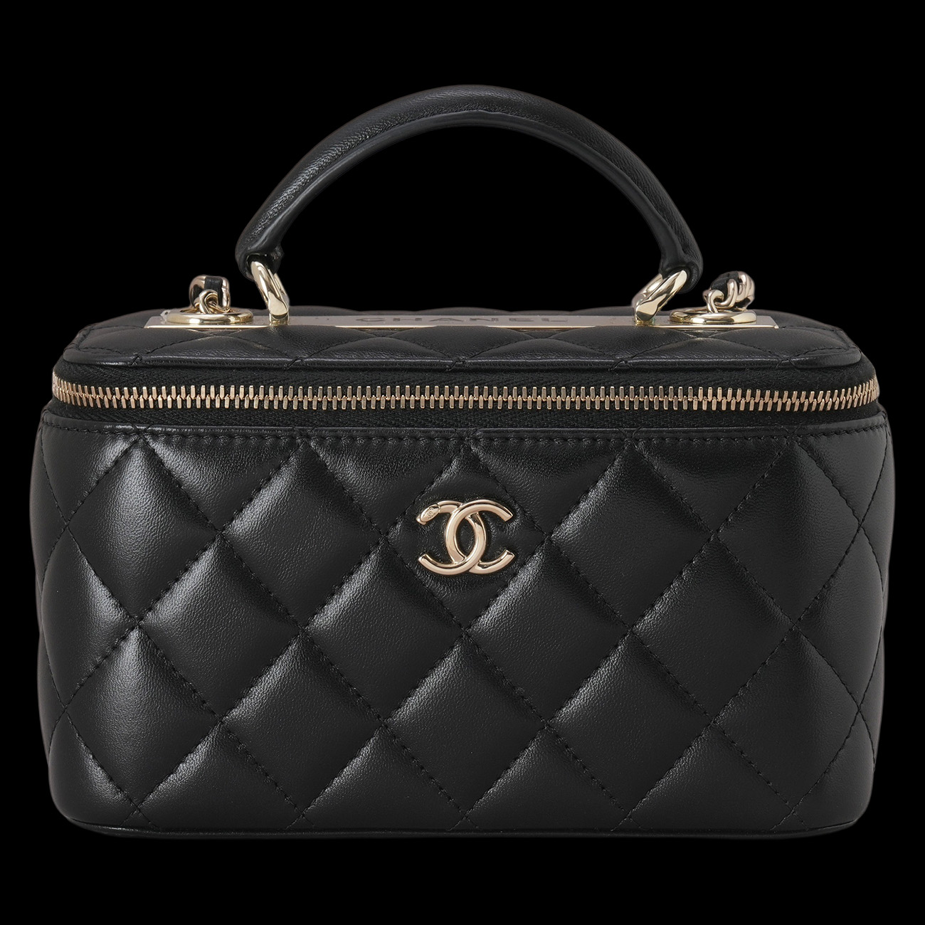 CHANEL(USED)샤넬 AP1472 램스킨 베니티 탑핸들 크로스백