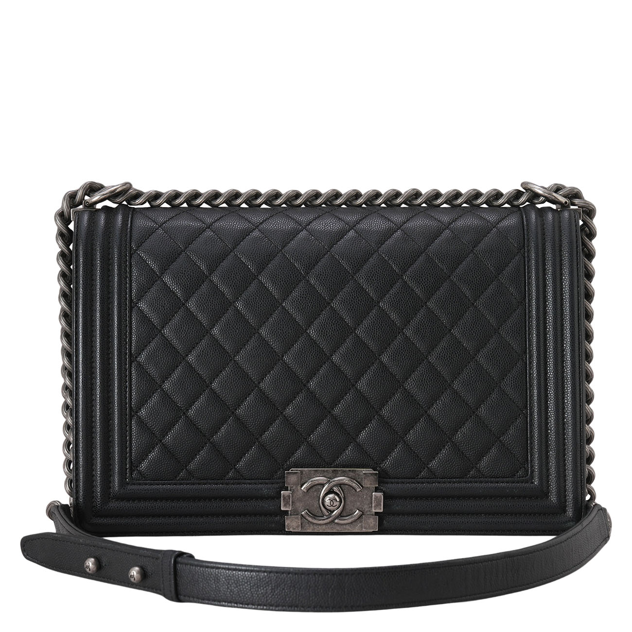 CHANEL(USED)샤넬 A92193 캐비어 보이백 뉴미듐