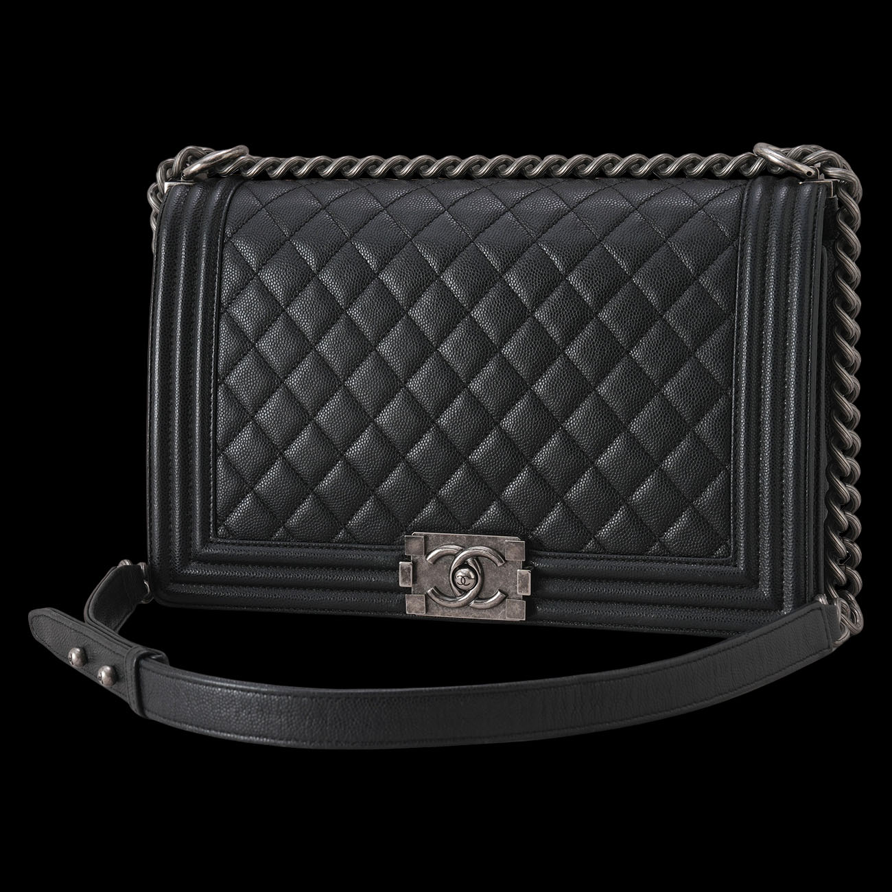 CHANEL(USED)샤넬 A92193 캐비어 보이백 뉴미듐