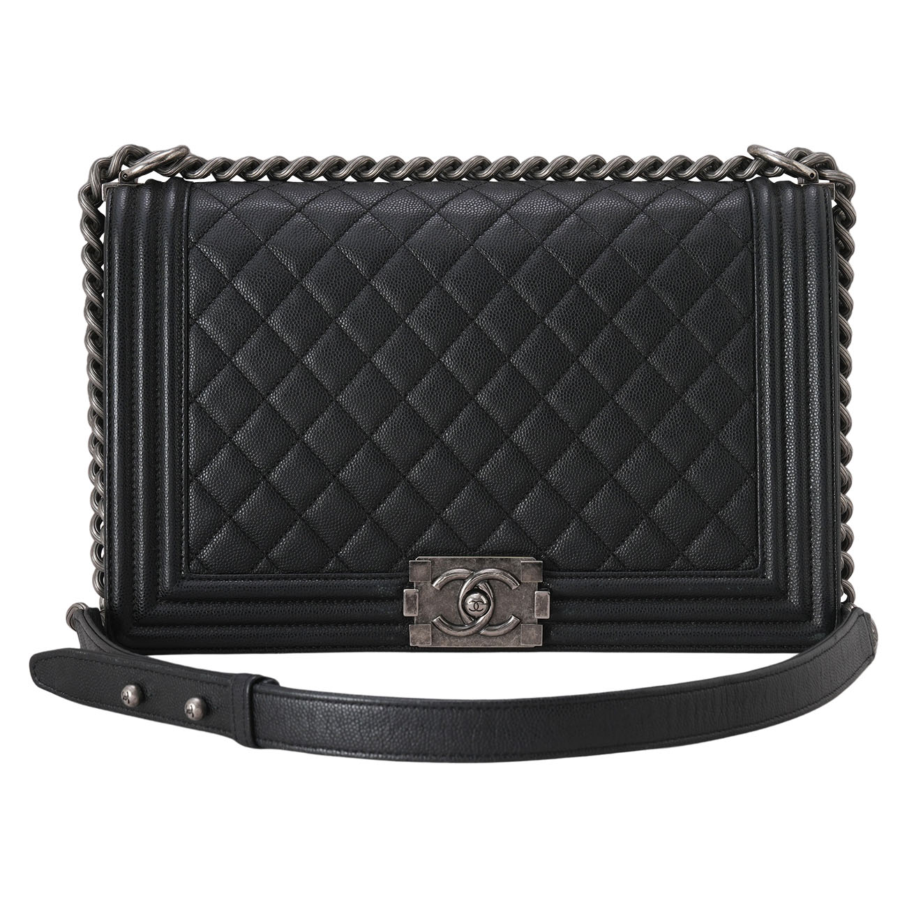 CHANEL(USED)샤넬 A92193 캐비어 보이백 뉴미듐