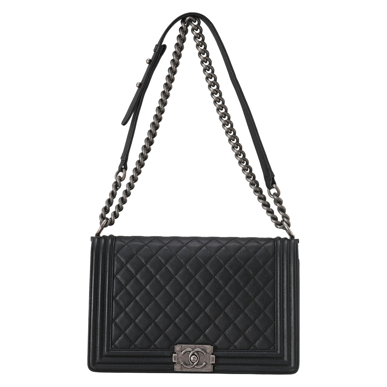 CHANEL(USED)샤넬 A92193 캐비어 보이백 뉴미듐