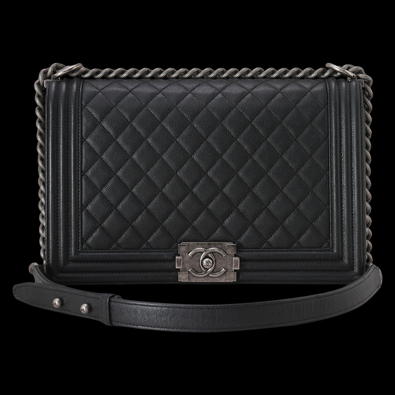CHANEL(USED)샤넬 A92193 캐비어 보이백 뉴미듐