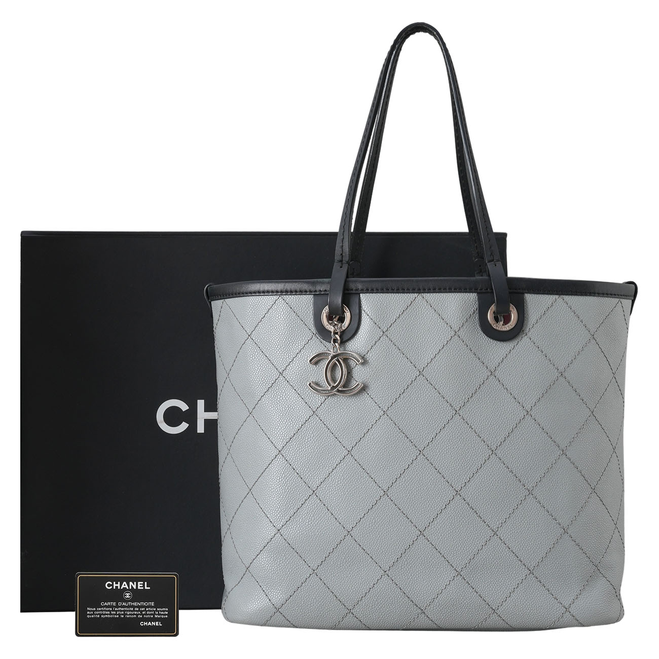 CHANEL(USED)샤넬 캐비어 CC로고 참 쇼퍼백