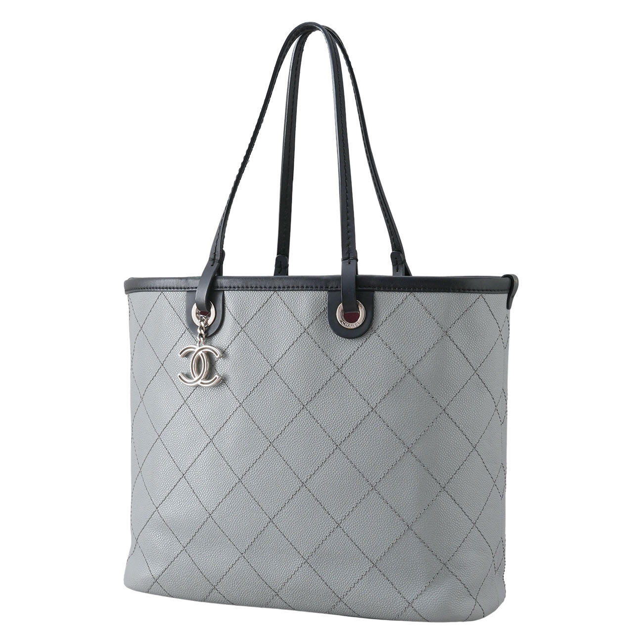 CHANEL(USED)샤넬 캐비어 CC로고 참 쇼퍼백