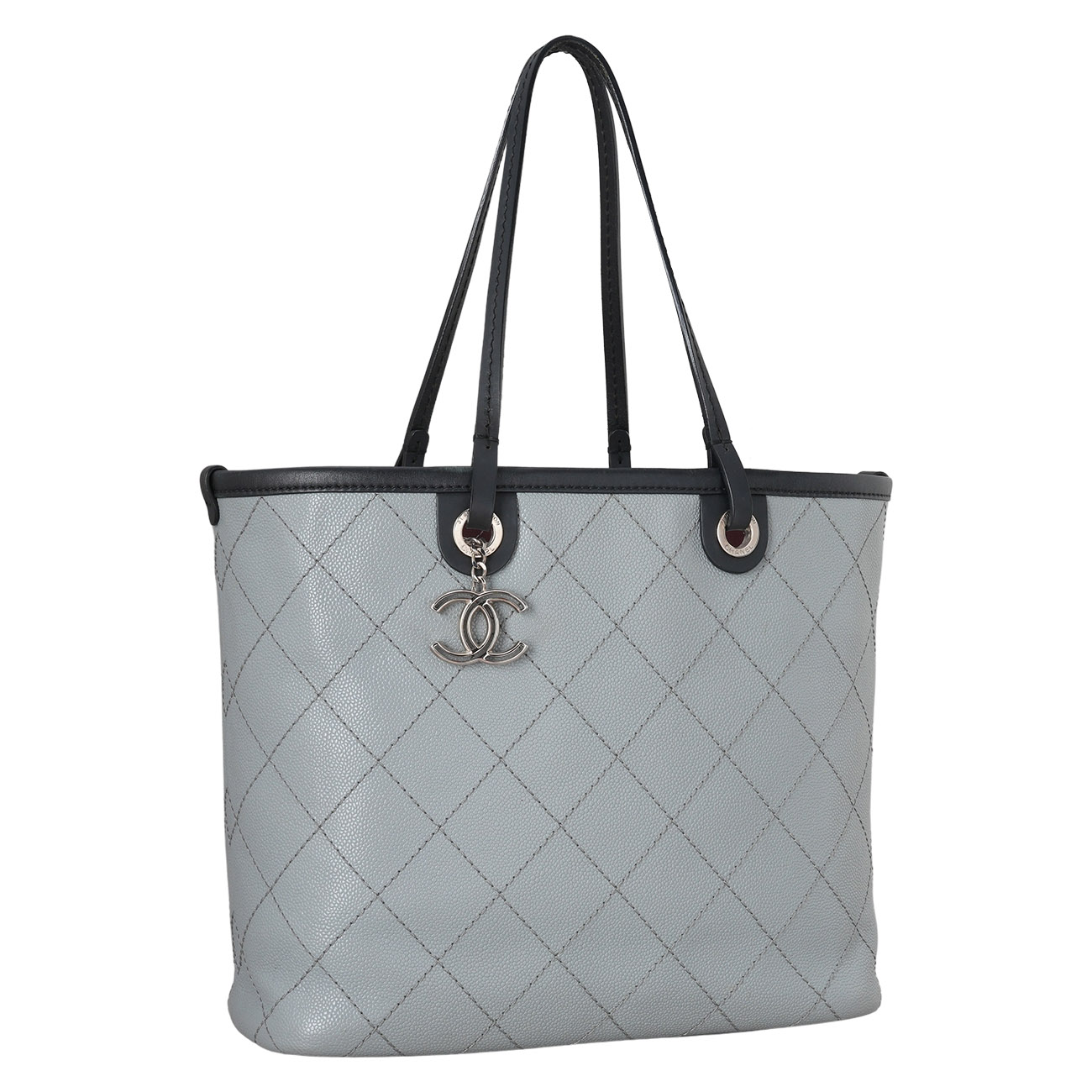 CHANEL(USED)샤넬 캐비어 CC로고 참 쇼퍼백
