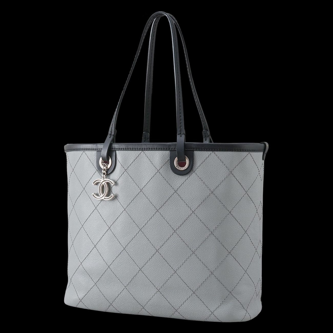 CHANEL(USED)샤넬 캐비어 CC로고 참 쇼퍼백