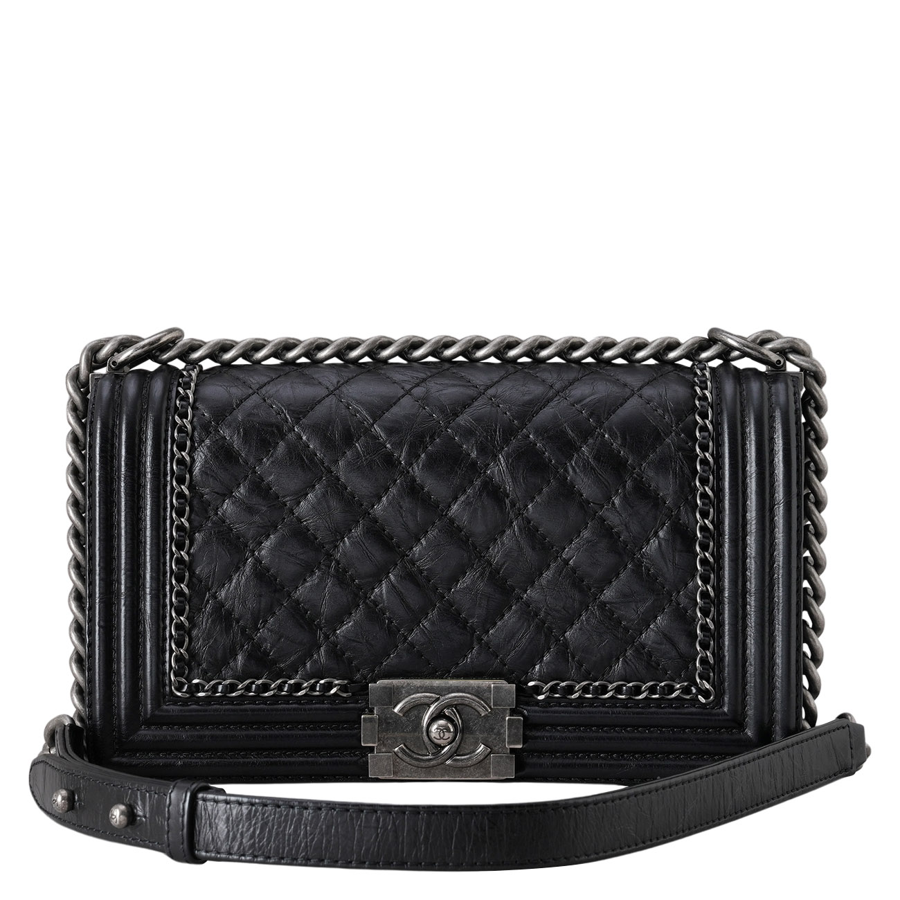 CHANEL(USED)샤넬 시즌 보이샤넬 미듐 플랩백