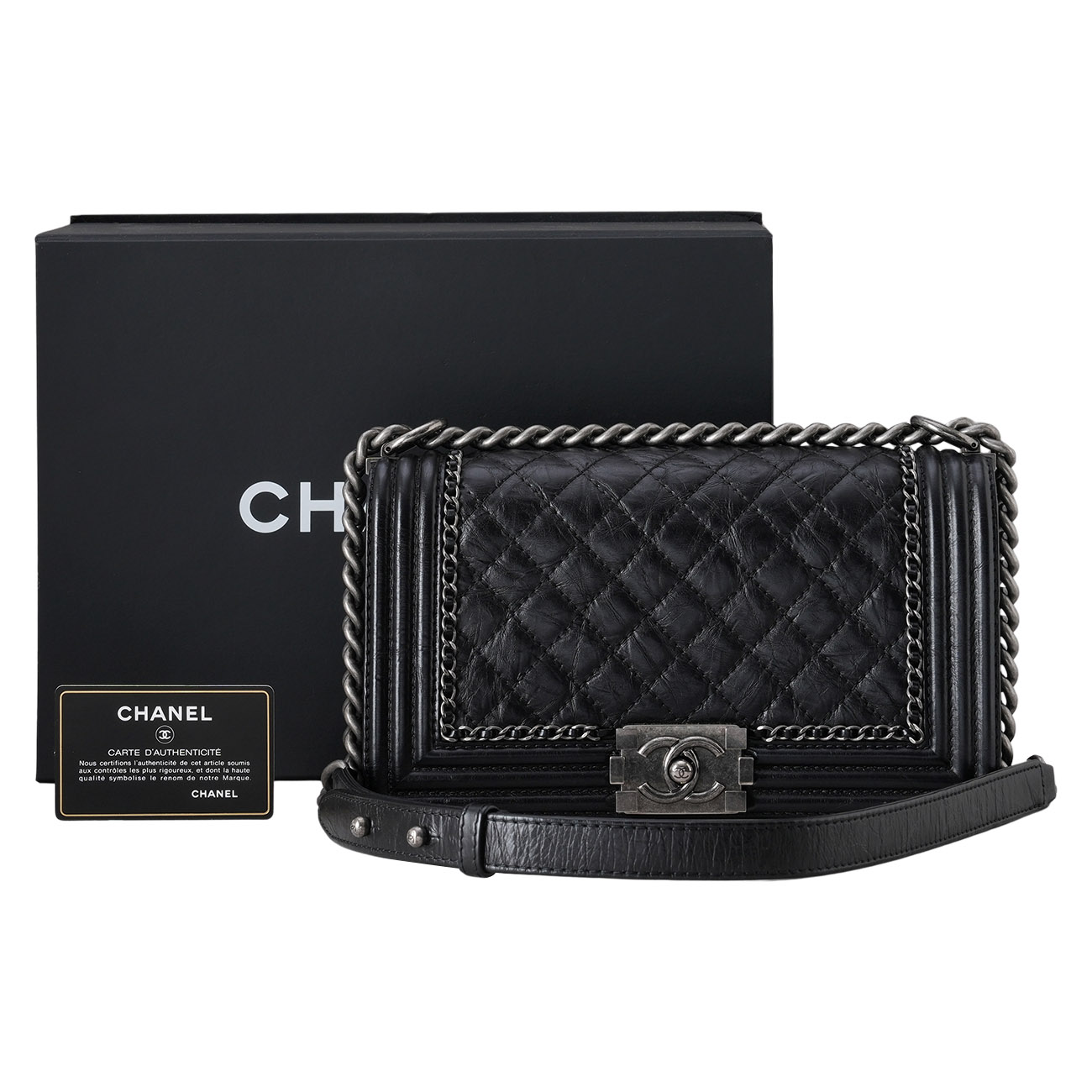CHANEL(USED)샤넬 시즌 보이샤넬 미듐 플랩백