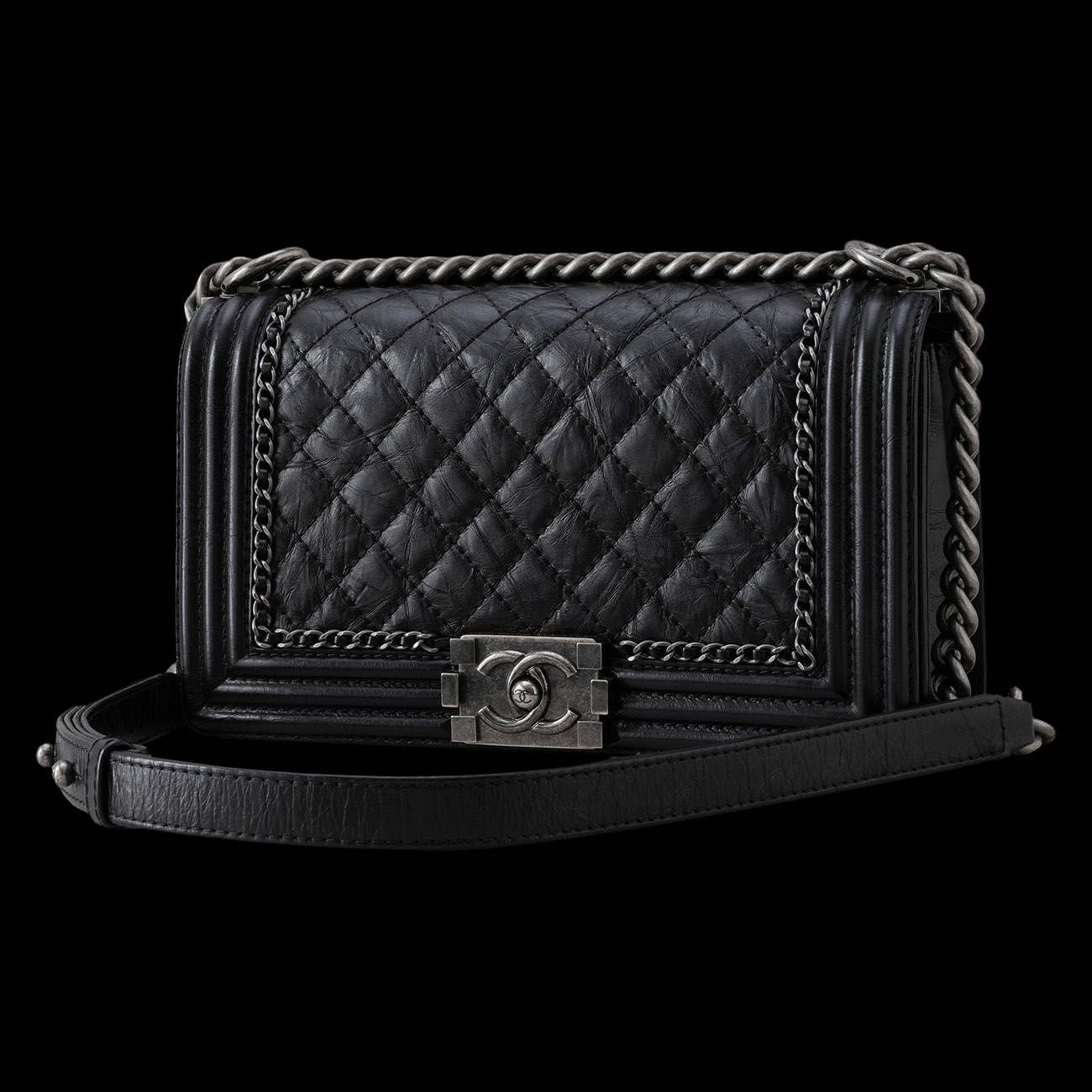 CHANEL(USED)샤넬 시즌 보이샤넬 미듐 플랩백