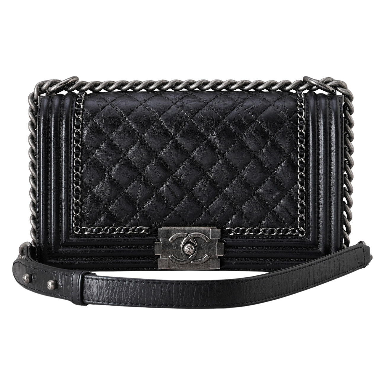 CHANEL(USED)샤넬 시즌 보이샤넬 미듐 플랩백