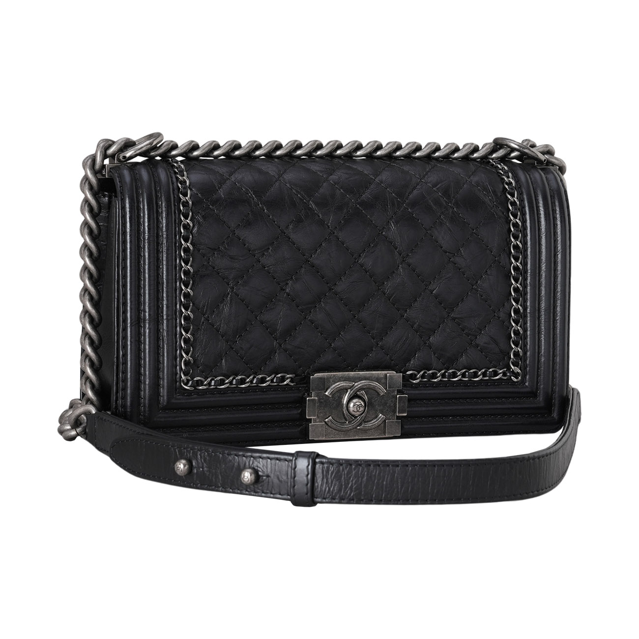 CHANEL(USED)샤넬 시즌 보이샤넬 미듐 플랩백